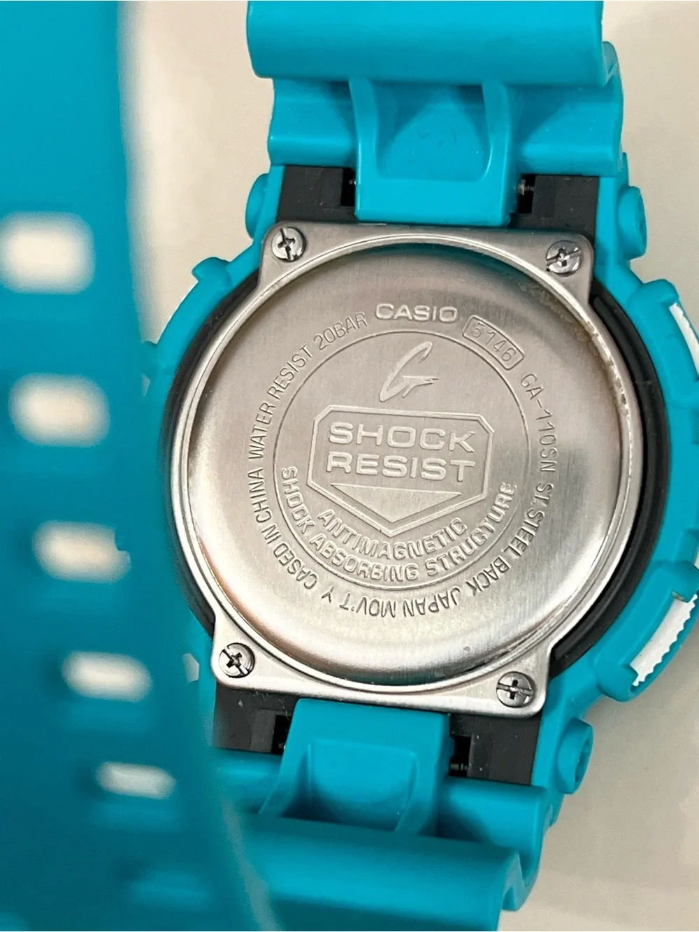 Casio G-SHOCK Bright Turquoise Blue Resin Sport Watch
